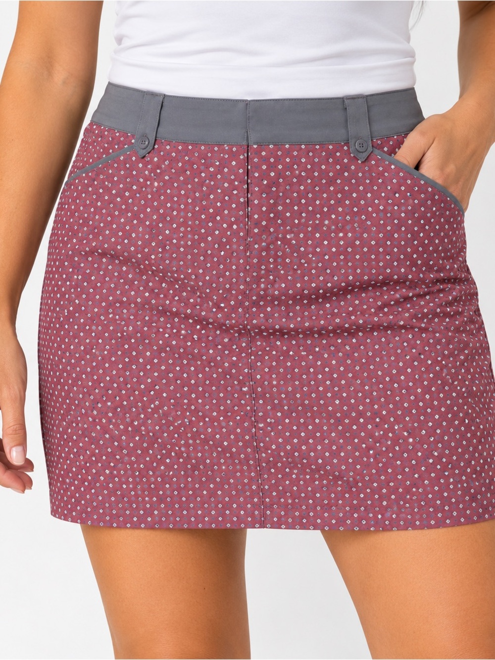Lole Milan Skirt Womens Size 10 Geometric Gray Pink Stretch NWOT
